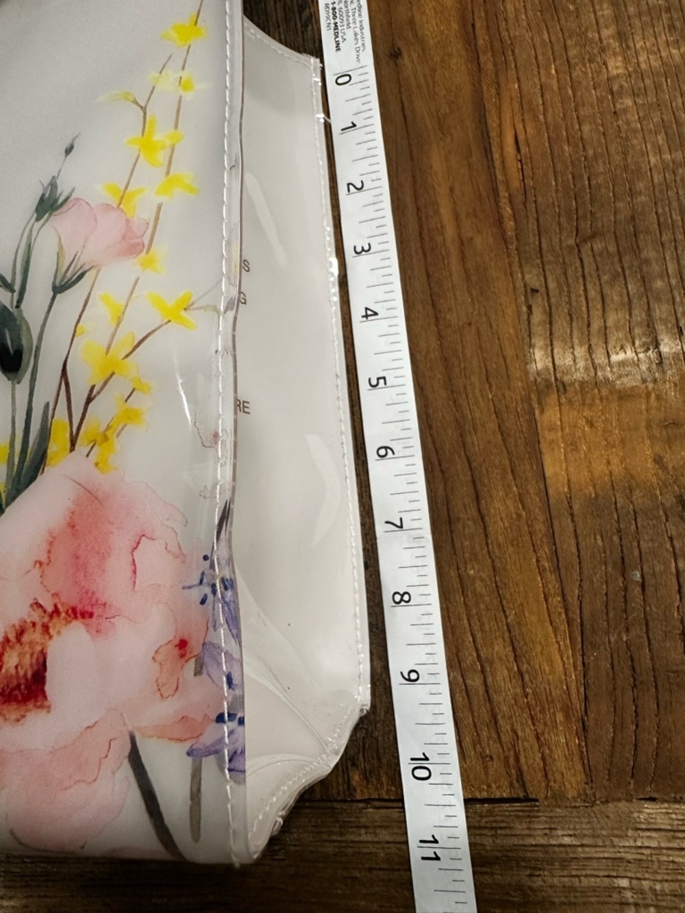 Ted Baker light pink Floral Patent Tote with Pink & Yellow Accents - Picture 8 of 9